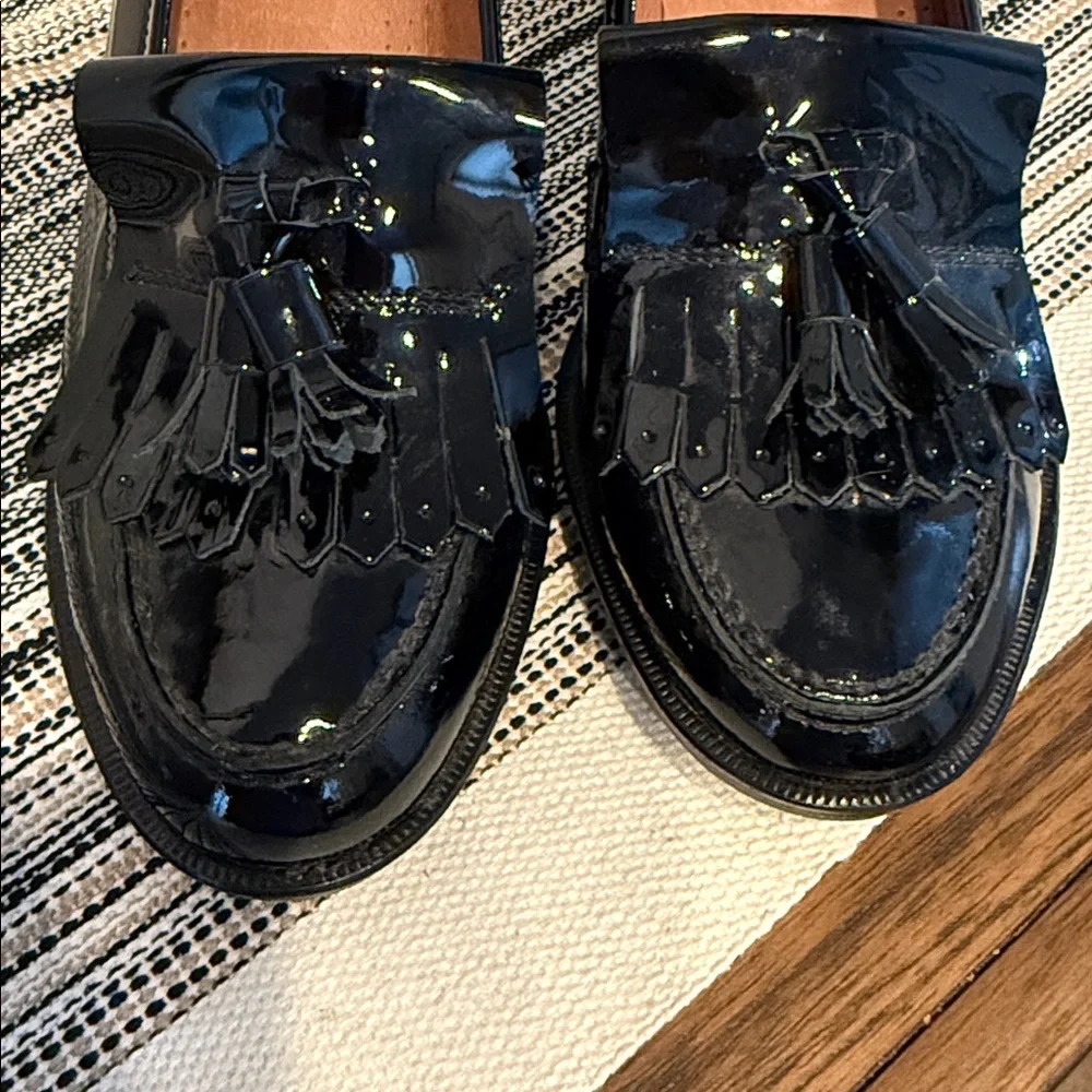 Russell & Bromley Midchester Ladies Black Leather Heeled Loafers Size EU 41 US 8